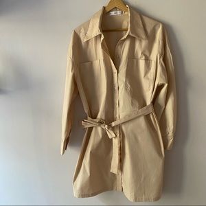 Mango Beige Shirt Dress, size 6